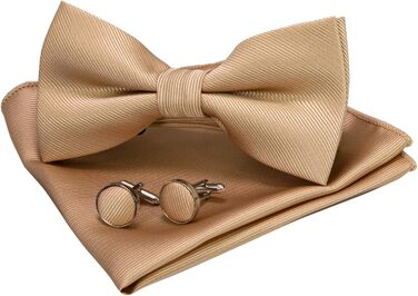 Набір краватка-метелик, нагрудна хустинка та запонки JEMYGINS (золотий)