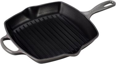 Le Creuset Signature чавунна гриль-пательня квадратна 26 см, для всіх типів плит, індукція, 2,86 кг, колір Flint