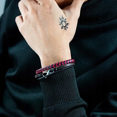 Чоловічий шкіряний браслет 