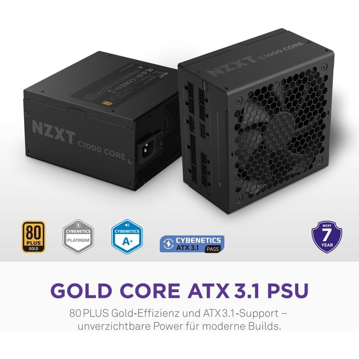 Блок живлення NZXT C850 Gold Core ATX 3.1, 850W, 80+ Gold, чорний
