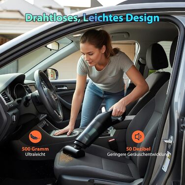 Акумуляторний портативний пилосос Handstaubsauger 25000pa для авто, дому та тварин (чорний) з мийним фільтром