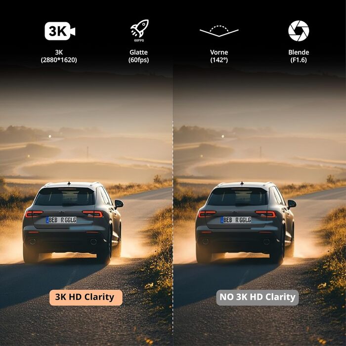 Відеореєстратор Hikvision C6 Pro 3K з GPS, IPS-дисплеєм 3 дюйми, Нічне бачення, WiFi, G-сенсор, Park Mode, підтримка SD до 256GB