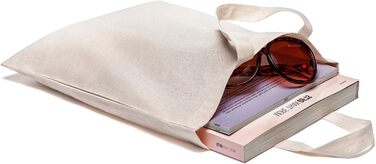 25 Cotton Bags 28 x 32 cm - Jute Bag Medium – Natural Apothecary Bag, Shopping Bag, Yarn Bag Gift Bag ÖKO-TEX® certified Fabric Bag Unprinted, short handles for painting and printing
