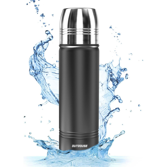 Термокружка-термос з нержавіючої сталі, 500 мл, 350 мл, подвійні стінки, без BPA, для спорту та відпочинку (Чорний)