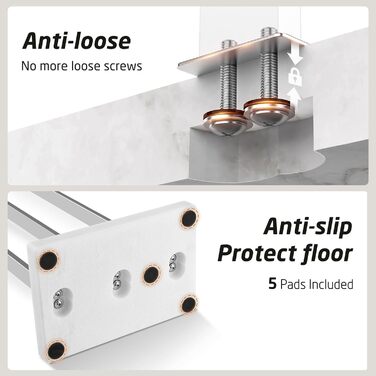 Підставка для рушників KES, вільна стоянка, 3 стійки, нержавіюча сталь SUS304, з мармуровою основою, BTH217S3-2 (полірована)