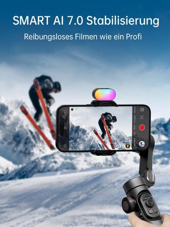 Стабілізатор для смартфона AOCHUAN 3-осьовий, складний, з фокусним колесом, для iPhone та Android, для TikTok, YouTube, Vlog