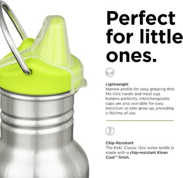Klean Kanteen Classic Narrow Water Bottle 12 oz (Brushed Stainless)