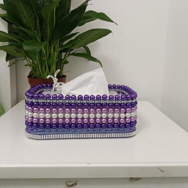 Makeup Tissue Box, Cosmetic Tissue Box, Standard Fashion Tissue Box, Cosmetic Tissue Box, Facial Tissue Dispenser, Cosmetic Tissues Tissue Box for Dining Room Bedroom Office (Purple)