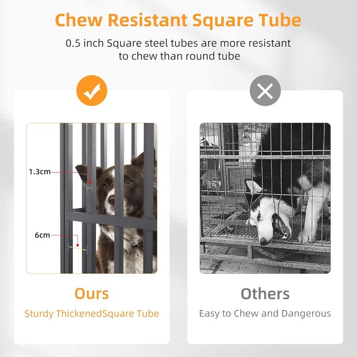 Клітка для собак BingoPaw XXXL, важка версія: подвійна клітка-перегородка з 2 дверцятами та піддоном, переноска для великих та середніх собак, 130x100x100 см (L: 95x58.5x82.5 см)