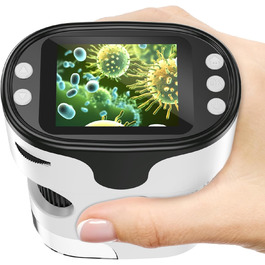 Дитячий цифровий мікроскоп 1000X Handy з 4K екраном 2.0', USB, для дітей 4-12 років, набір для науки, з предметними скельцями