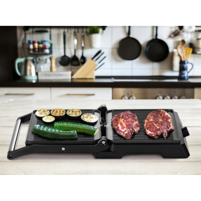 Електричний розкладний гриль Mozano Grill Chef, чорний, 2200 Вт, великий