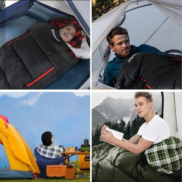 Спальний мішок POEPORE Outdoor 3-4 сезони, фланель, 230x90 см, для дорослих