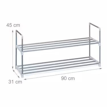 Relaxdays Shoe Rack, Metal, Silver