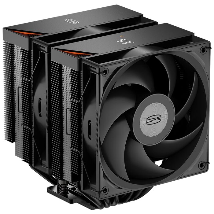 Кулер для процесора PCCOOLER RT620Pro Digital BK з цифровим дисплеєм, TDP 265W, 6 теплових трубок, 2 вентилятори 120мм FDB, для AMD AM4/AM5, Intel LGA 115X/1200/1700/1851