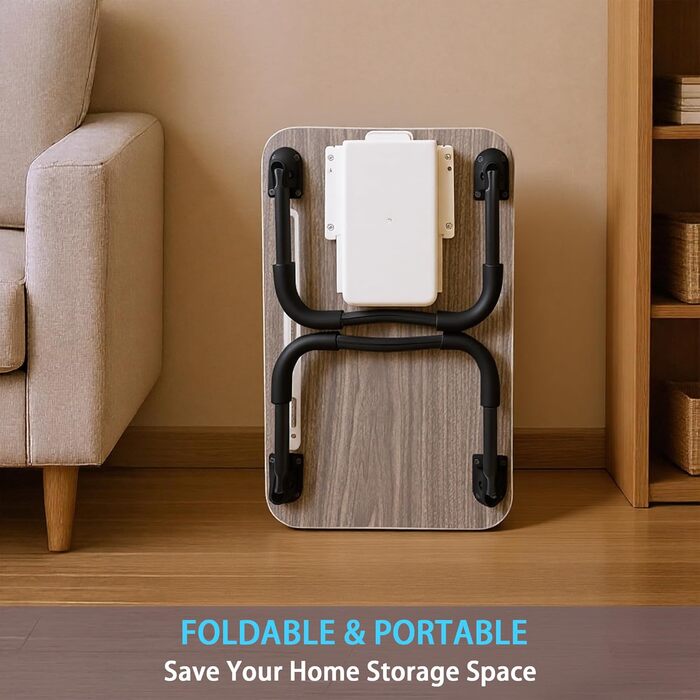 Стіл для ноутбука в ліжко, Laptoptisch для роботи та відпочинку, регульований піднос для ноутбука (48x30 см, коричневий)