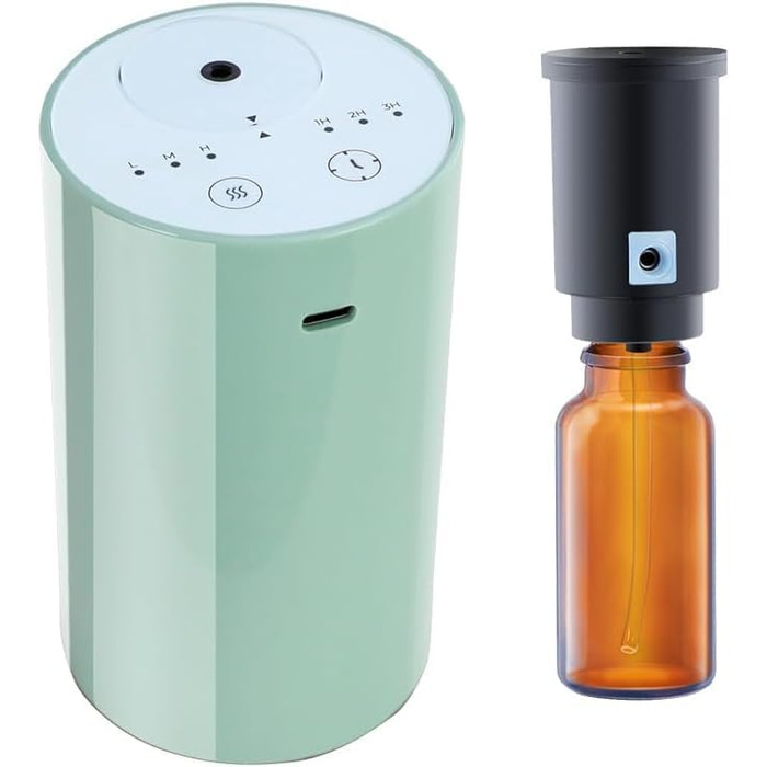 Дифузор для ефірних олій Cavir без води, портативний міні-розпилювач аромату, USB-зарядка, 1/2/3 години таймер, 3 рівні туману для дому, кімнати, авто, офісу (зелений)