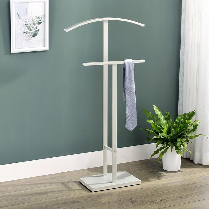 IDIMEX Metal Butler Scott, beige painted - elegant silent butler with trouser press, beautiful valet with clothes hanger