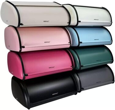 KING HOFF Металева бляшанка для хліба, контейнер для їжі, Brotdose (Чорний) (Червоний, маленький)