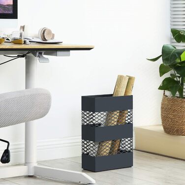 Стійка для парасоль під SONGMICS, металева, прямокутна, 28 x 12 x 41 см, з піддоном для води, сітчаста конструкція, антрацит