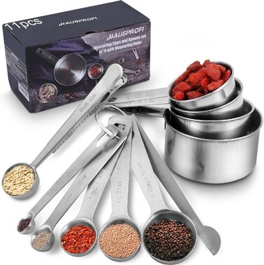 Набір мірних склянок та ложок Hausprofi з лінійкою, набір 11 предметів