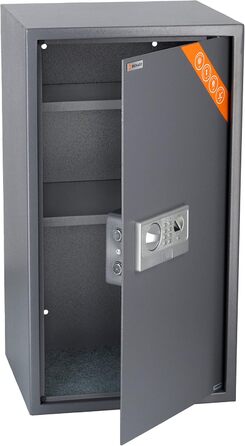 Сейф для дому Business XL Safe Tresor 60л з цифровим та відбитком пальця, вогнестійкий, для документів A4 та цінностей (50x35x36 см)
