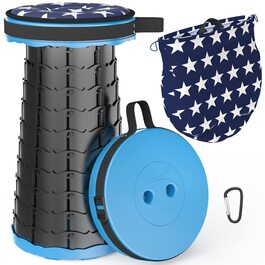 Складаний туристичний стільчик-табурет, 440lbs, з сумкою, блакитний