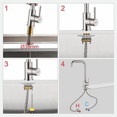 Кухонний змішувач IBERGRIF M22105A, однолеверний, сірий матовий, для кухні