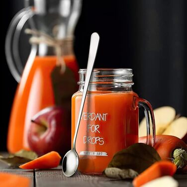 Набір ложок для лате AOOSY, 8 шт., 22.7 см, нержавіюча сталь, з довгими ручками, для кави, коктейлів, десертів та морозива