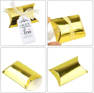 Makhry 50-Piece Skeleton Bottle Opener Wedding Bottle Opener Wedding Key Wedding Souvenir Gift Set Gift Set with Box Band Label (Antique Gold)