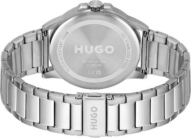 HUGO чоловічий кварцовий годинник #First-Kolleкція - з металевим або шкіряним ремінцем (Blue, Stainless steel)