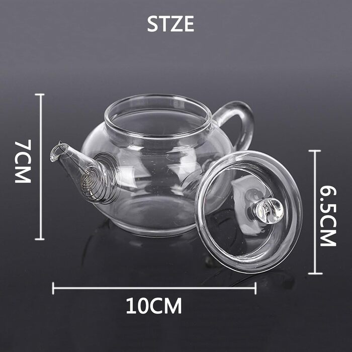 Скляний чайник Teekanne з фільтром для заварювання чаю, термостійке боросилікатне скло, 250 мл, прозорий