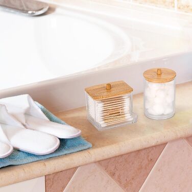 Набір для зняття макіяжу Tecbeauty Wattepad: диски, органайзер, дозатор, бамбуковий ковпачок