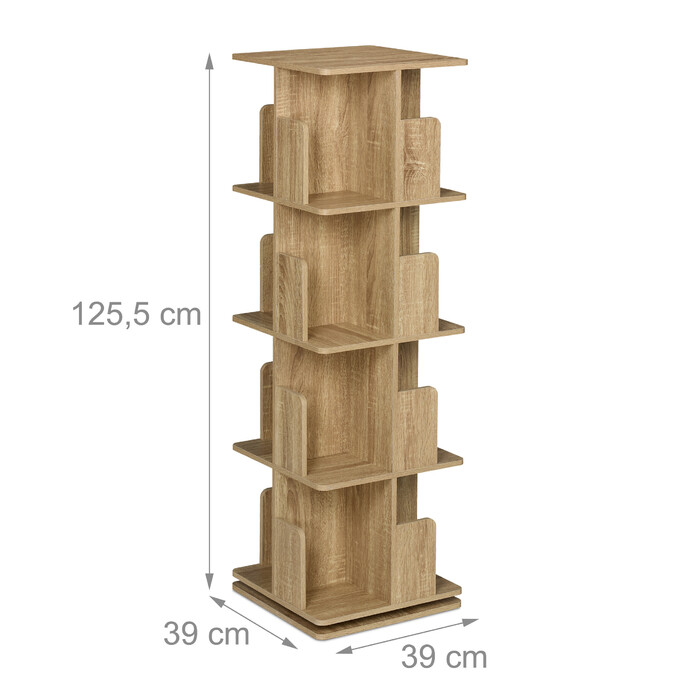 Relaxdays Corner Bookshelf with Wood-Look Finish