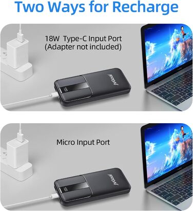 Power Bank JVGoal 10000 mAh USB-C PD 18W з LCD-дисплеєм для iPhone, Nintendo Switch, Tablets