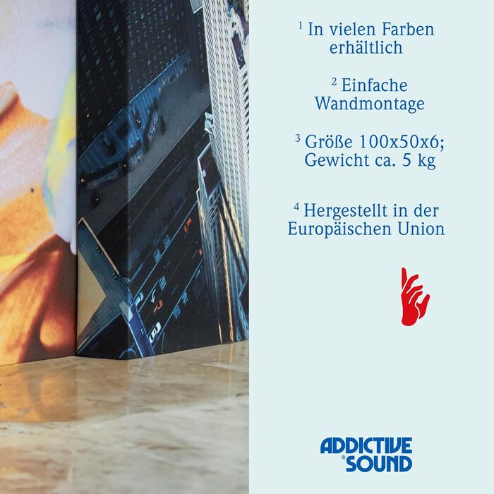 Акустична панель Addictive Sound зі графічним принтом (абсорбер шуму), 100x50x6 см, Gold_1