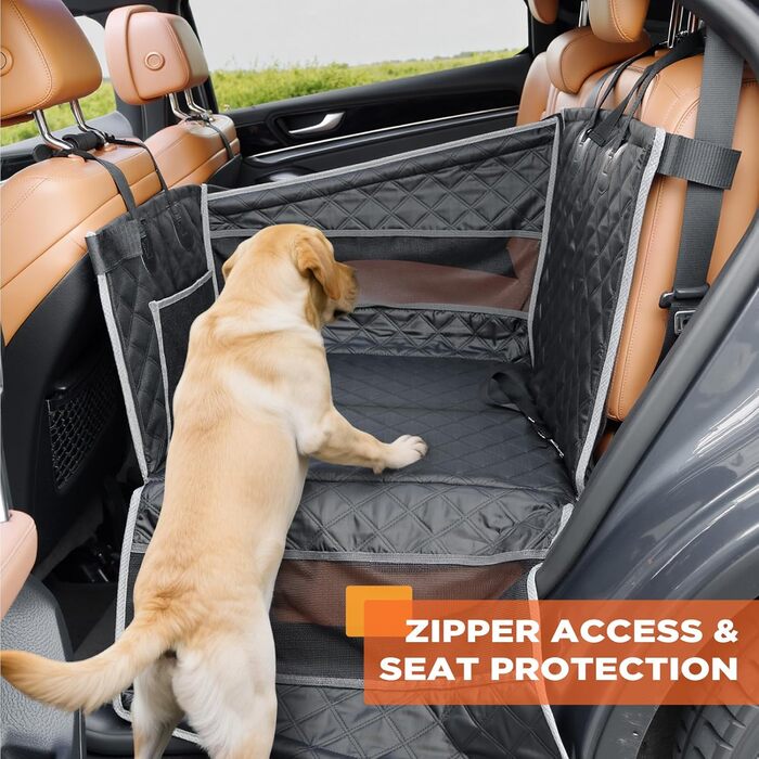 Автокрісло для собак Gimars - великі та середні породи, водонепроникне, безпечне, з ременями, сітчасті вікна