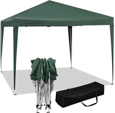 WOLTU Pop-Up Pavilion Waterproof Folding Pavilion Sun Shade Event Pavilion Garden Pavilion for Terrace Camping Festival Pagoda Tent with Oxford Fabric and Metal Frame 3 x 3 m PVL0002be (Green)