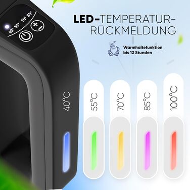 Stillstern Kettle with Temperature Setting [1.7L | 40-55-70-85-100°C], 12 Hour Keep Warm, Precision Stainless Steel Spout, Anti-Fingerprint, Fast Heating [2200W], Quiet, Stable Base