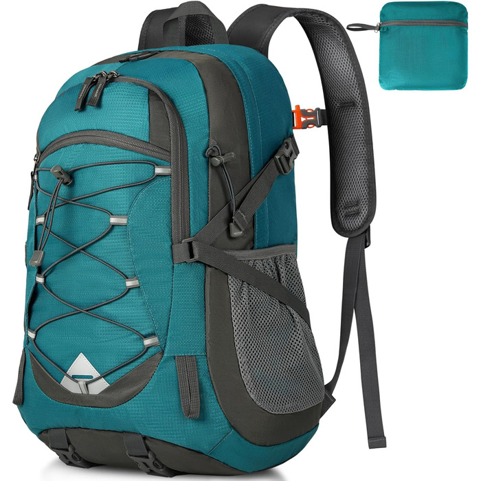 IGOLUMON Hiking Backpack for Men and Women, 40L Waterproof Backpack, Lightweight Foldable Travel Backpack, Trekking Backpack with Reflective Strips for Cycling, Climbing, Mountaineering and Travel Sports (Green)