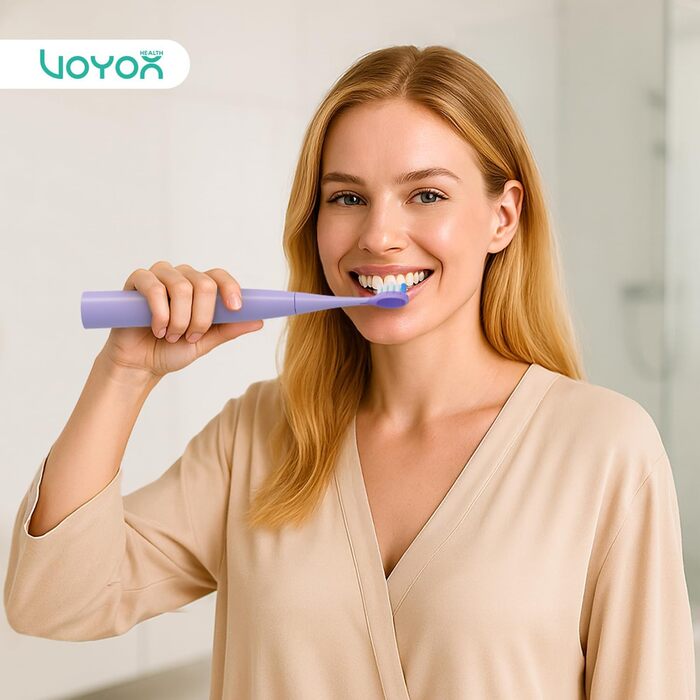 Електрична звукова зубна щітка Ultraschall ET110 (ліловий) - 41000VPM, 70 днів роботи, 6 насадок, таймер, IPX7