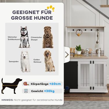 Клітка для собак PawHut - переносна будка з 3 дверцятами, полиця для іграшок, для великих собак, біла