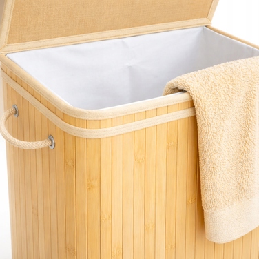 Вузький складаний кошик для білизни з бамбука, органайзер для прання, 72 л