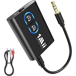 Bluetooth адаптер 1Mii ML300 для ТБ та навушників, трансмітер та ресивер, чорний
