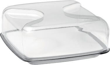 Guzzini - Gocce, Square Cheese Dome - Sky Grey, 25.5 x 25.5 x h11.5 cm - 27000092