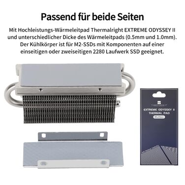 Охолоджувач SSD Thermalright HR10 2280: Радіатор з 2 мідними тепловими трубами, з термопадом, для високої продуктивності