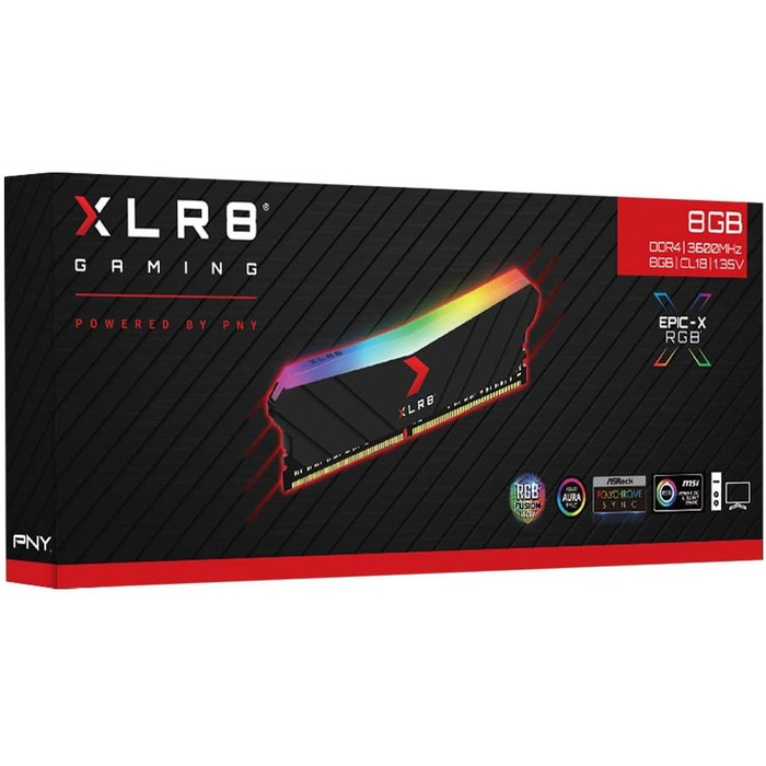PNY XLR8 Gaming Epic: Набір оперативної пам'яті DDR4 RGB 3200MHz (2x8GB) Чорний