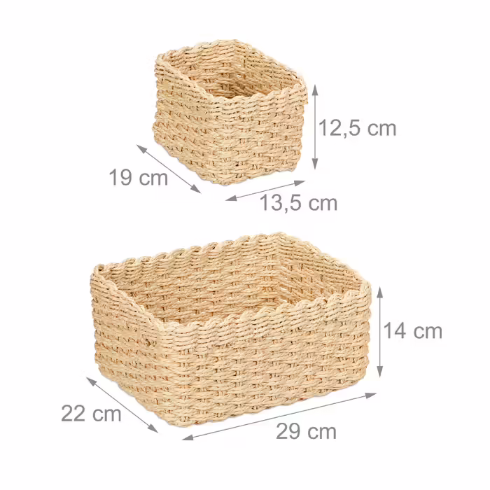 Relaxdays Woven Storage Basket 3-Piece Set
