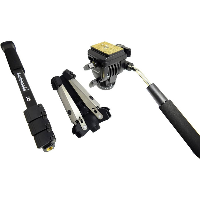 Штатив Koolehaoda з алюмінію з рідкосною головкою та складаною ніжкою для DSLR-камери, висота до 148 см