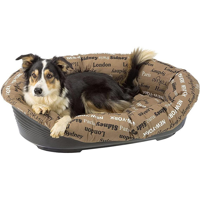 Килимок для собак та котів Ferplast SOFA 'CUSHION' - м'яке ліжко для домашніх тварин, сірий, 85 x 62 x 28,5 см