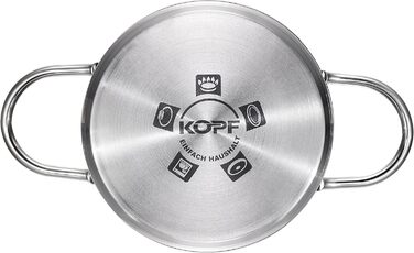 Каструля індукційна Kopf Josie, Ø 20 см, 3.5 л, нержавіюча сталь, 13 см висоти, каструля для м'яса